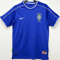 1998 Brazil Away Blue Retro Soccer Jersey