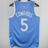 Timberwolves EDWARDS #5 Blue NBA Jerseys