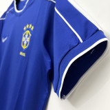 1998 Brazil Away Blue Retro Soccer Jersey