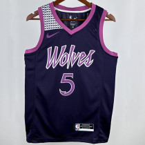 Timberwolves EDWARDS #5 Black NBA Jerseys