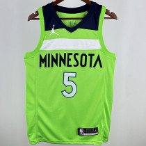 Timberwolves EDWARDS #5 Fluorescent Green NBA Jerseys