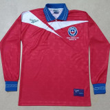 1998 Chile Home Red Retro Long Sleeve Soccer Jersey