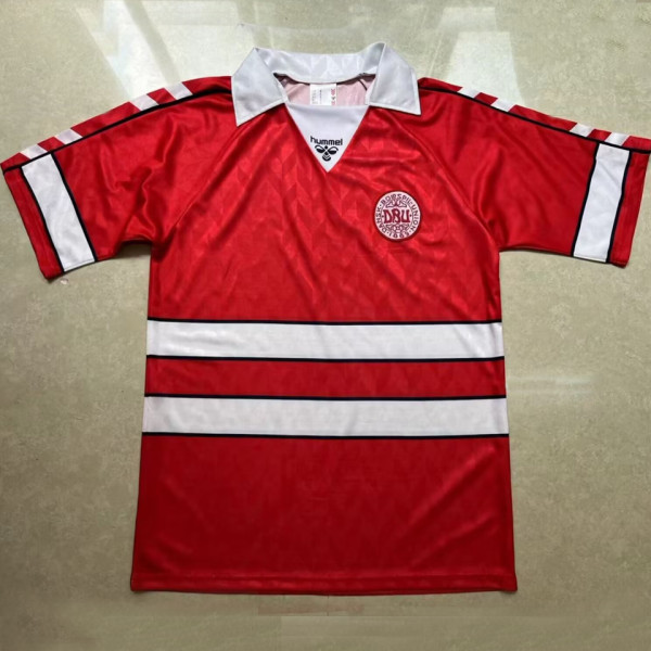 1988 Denmark Home Red Retro Soccer Jersey