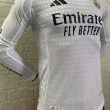 2024/25 RM Home White Player Version Long Sleeve Soccer Jersey