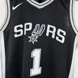 2024/25 Spurs WEMBANYAMA # 1 Black Kids NBA Jersey