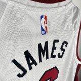 2024/25 Miami Heat JAMES #6 White Kids NBA Jersey