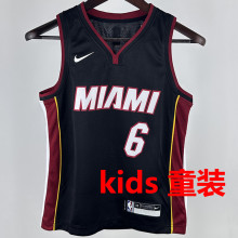 2024/25 Miami Heat JAMES #6 Black Kids NBA Jersey