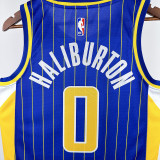 2019 Pacers HALIBURTON #0 Blue City Edition NBA Jerseys