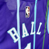 2020 Hornets BALL #1 Purple Retro NBA Jerseys