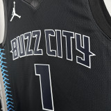 2018 Hornets BALL #1 Black City Edition NBA Jerseys