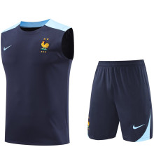 2024/25 France Sapphire Blue Vest Training Jersey(A Set)