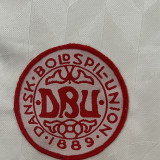 1988 Denmark Away White Retro Soccer Jersey