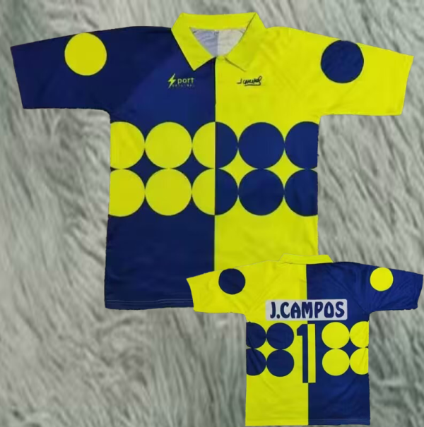 Mexico Yellow Blue Campos #1 Retro Soccer Jersey