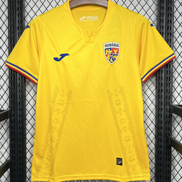 2023/24 Romania Home Yellow Fans Soccer Jersey