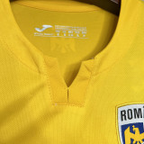 2023/24 Romania Home Yellow Fans Soccer Jersey