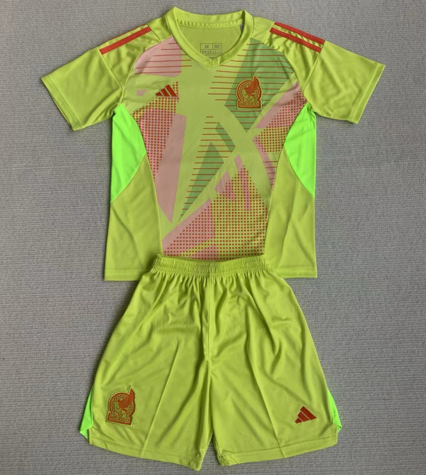 2024/25 Mexico Goalkeeper Kids Soccer Jersey 墨西~