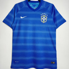 2014 Brazil Away Blue Retro Soccer Jersey