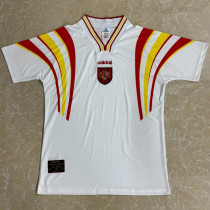 1996 Spain Away White Retro Soccer Jersey