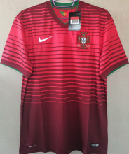 2014 Portugal Home Red Retro Soccer Jersey