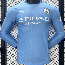 2024/25 Man City Home Blue Player Version Long Sleeve Jersey