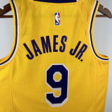 2025 Lakers JAMES JR. #9 Yellow NBA Jerseys 热压