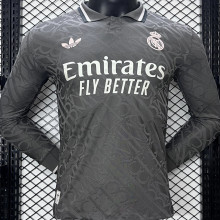 2024/25 RM Third Black Player Version Long Sleeve Soccer Jersey