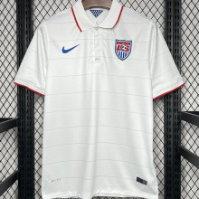 2014 U.S Home White Retro Soccer Jersey