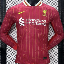 2024/25 LFC Home Red Player Version Long Sleeve Soccer Jersey