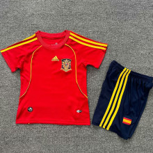 2008 Spain Home Kids Retro Soccer Jersey