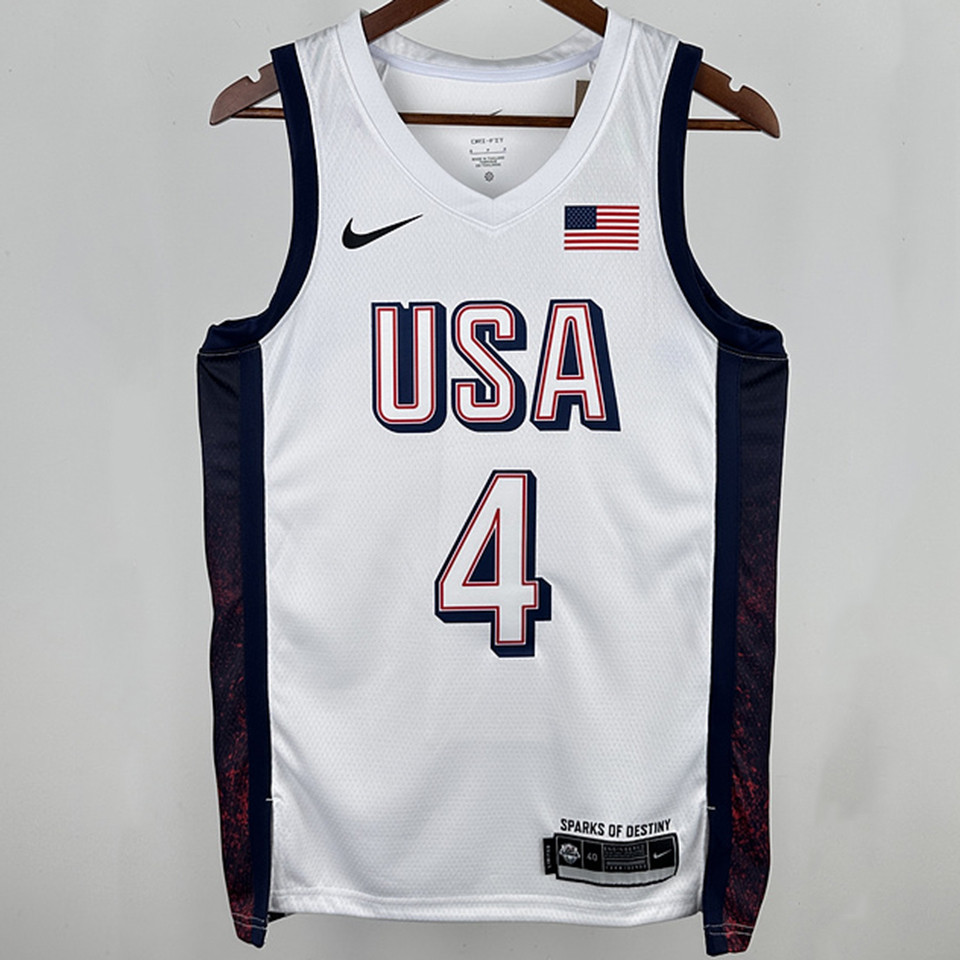 2024 Team USA CURRY 4 White NBA Jersey