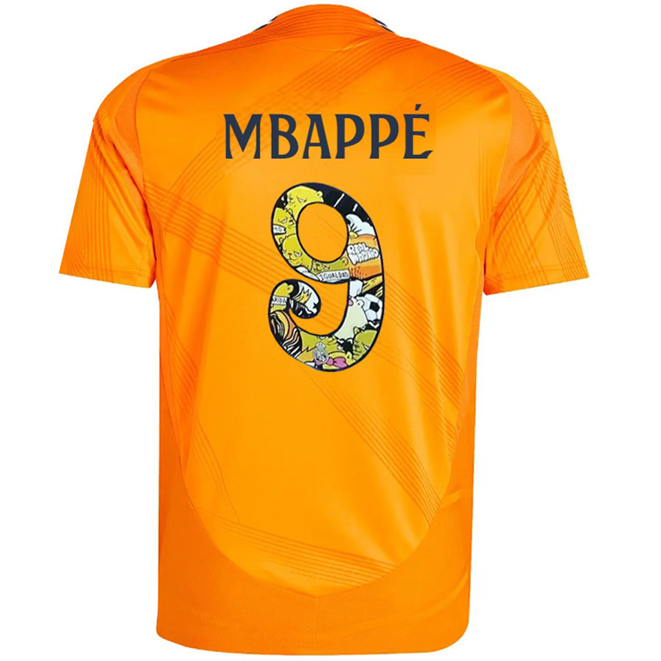 MbappÉ 9 Rm 1 1 Quality Away Orange Fans Jersey 2024 25