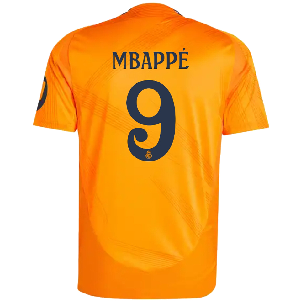 MBAPPÉ #9 RM 1:1 Quality Away Orange Fans Jersey 2024/25