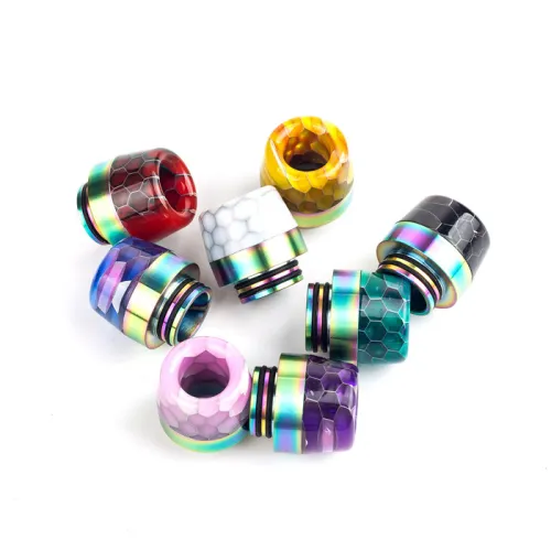 Premium 810 Rainbow Snake Pattern Stainless Mushroom Drip Tip
