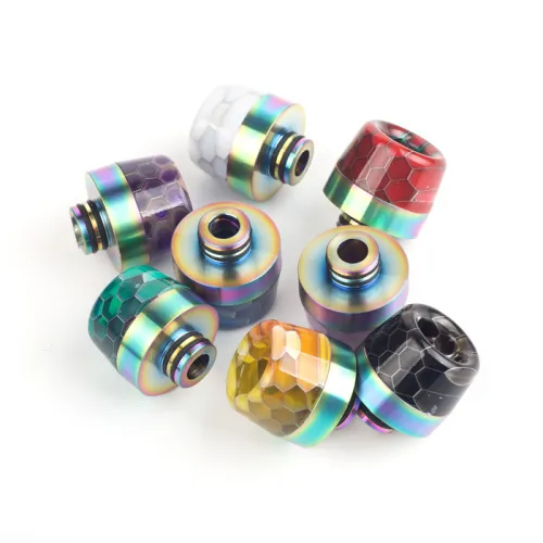 Premium 510 Rainbow Snake Pattern Stainless Mushroom Drip Tip