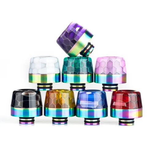 Premium 510 Rainbow Snake Pattern Stainless Mushroom Drip Tip