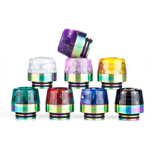 Premium 810 Rainbow Snake Pattern Stainless Mushroom Drip Tip