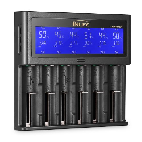 Golisi Inlife S6 2A 1A 0.5A Smart Battery Rechargeable Charger LCD Screen