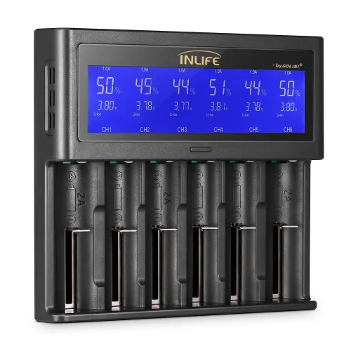 Golisi Inlife S6 2A 1A 0.5A Smart Battery Rechargeable Charger LCD Screen