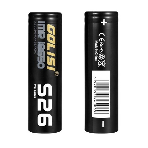 GOLISI S26 18650 Rechargeable Battery 3.7V 2600mAh 2pcs (Order Separately)
