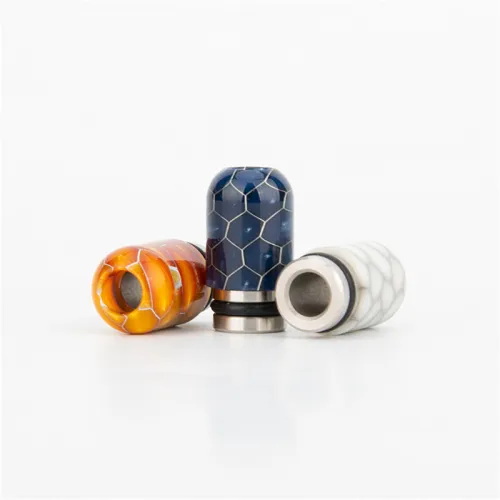 Premium SIngle Ring Resin Snake Skin 510 Drip Tip
