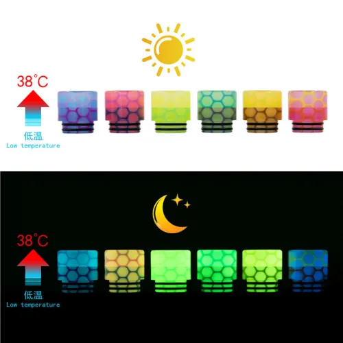 810 Luminous Color changing Snake Skin Drip Tips