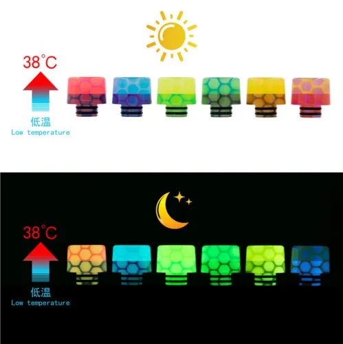 510 Luminous Color changing Snake Skin Drip Tips