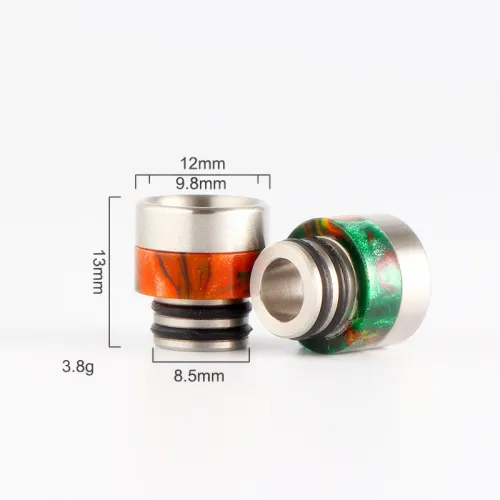 Stainless Steel + Resin 510 wide bore Drip Tip