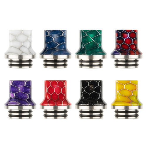810 Stainless and Snake Skin Resin Flat Drip Tip