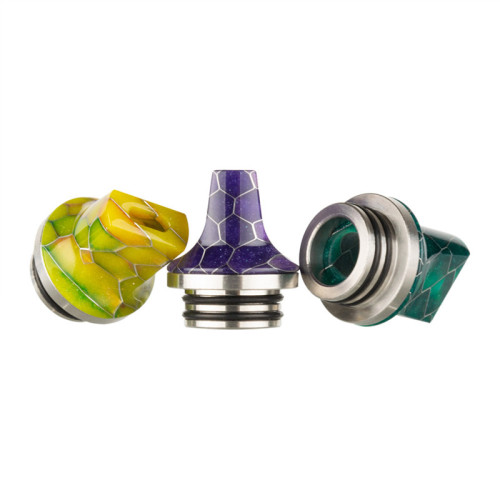 810 Stainless and Snake Skin Resin Flat Drip Tip