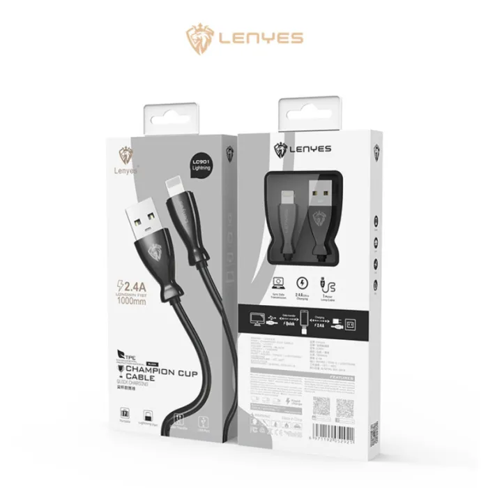 High Quality LENYES Type C / Micro Mini / Iphone Chargin Cable 1m