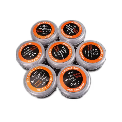 15 Kinds of KA1 Prebuilt Coils 10pcs: Staggered, Juggernaut , Super Juggernaut , Super Clapton, Clapton Twisted, Taiji  etc 