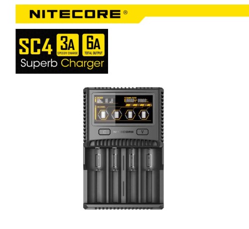 Nitecore SC4 Superb Charger Universal 4-Slot Charger for Li-ion/IMR Batteries