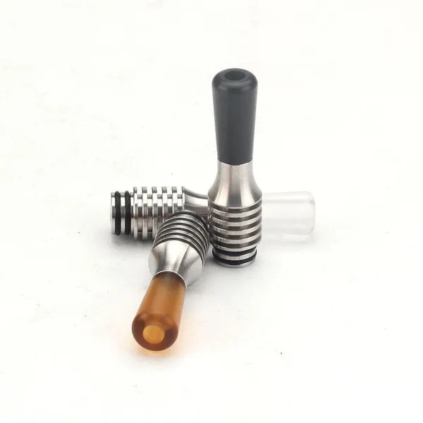 Stainless 510 Long Pipe MTL Drip Tip with Heat Sink