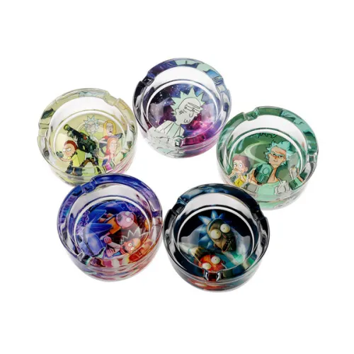 Rick and Morty Round Glass Ashtray 6PCS